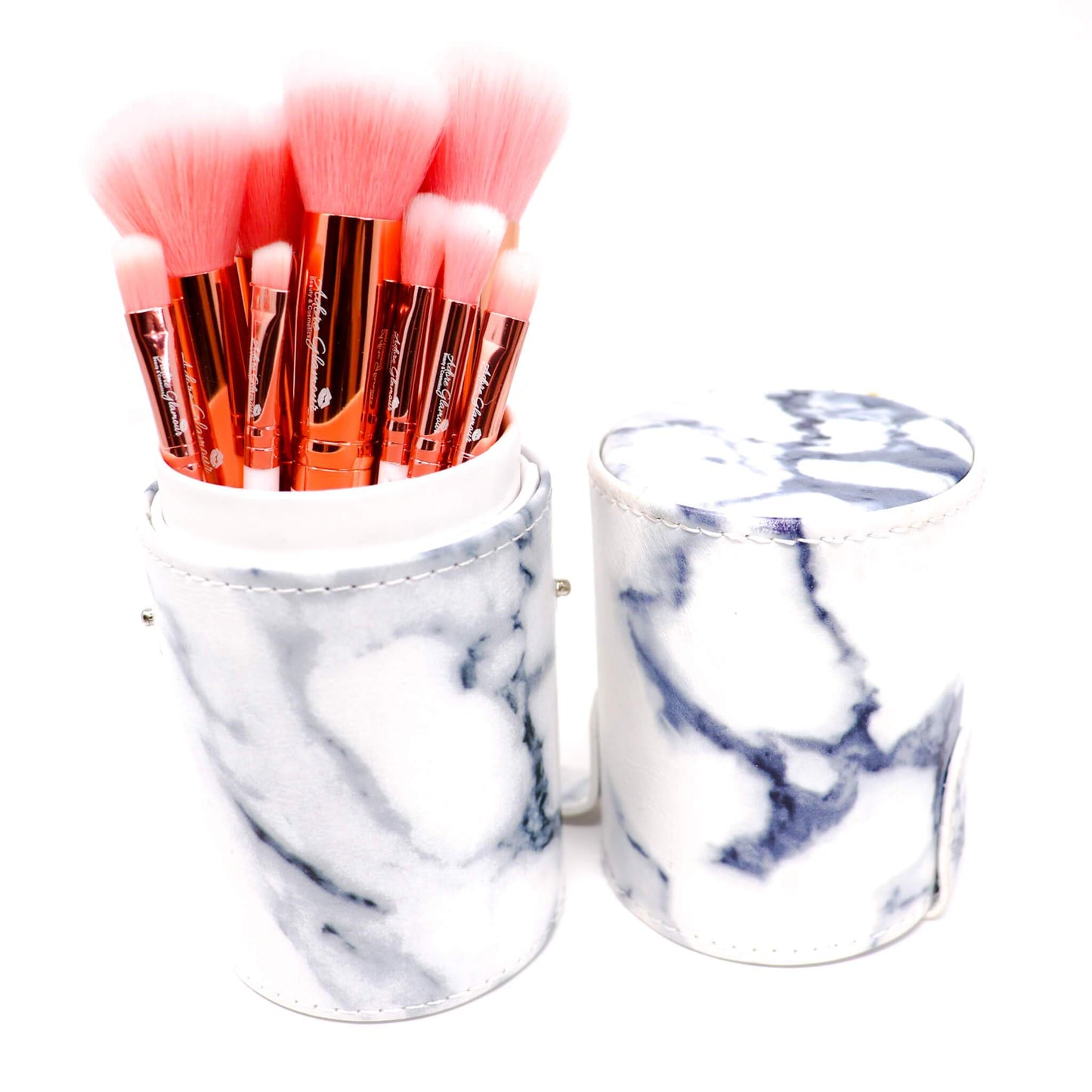 10 Piece Marble Makeup Brush Set With Case